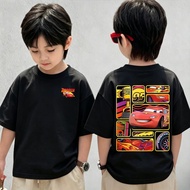 COD BOY racing car kids tshirt Boys' T-Shirt/Pumpkin Short Sleeves Round Neck Fun Pattern Summer t81