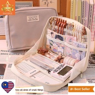 (MW)90 ° Large Opening Pen Bag Pencil Case/ Large-capacity Travel Storage Bag for Stationery & ID Ca