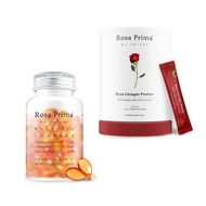 Unichi Rose Oil Vitamin E Supplement and Rose Collagen Peptides Powder
