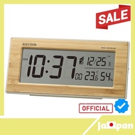 【Direct From Japan】Rhythm (RHYTHM) Alarm clock, electric wave clock, made of natural bamboo, temperature, humidity, calendar, 10x21.8x5cm 8RZ212SR06