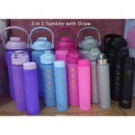 JL 3 in1 Water Bottle 2L,900ml 300ml Sports Tumbler w/ Straw Have Time Mark &amp; Capacity