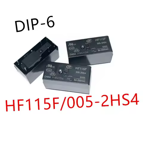 10piece HF115F/005-2HS4 、HF115F/012-2HS4 、HF115F/024-2HS4 DIP-6 New power relay HF115F-024-2HS4 、HF1