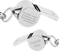 Stainless Steel Lanyard Whistle Gift for Coach with A Word A Great Coach is Hard to Find and Impossible to Forget,Thank You Coach Gift，Loud Crisp Sound Whistles with a Gift Box.