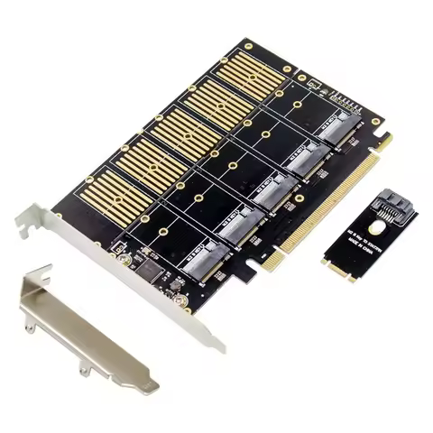 PCI-E X16 M.2 B Key SSD Adapter card PCIE to 5 Port B key NGFF M.2 SSD adapter card JMB585 chipset k