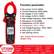 UNI-T UT206B UT207B UT208B Clamp Meter Amperimetrica VFC ไฟฟ้า Instruments DC/AC Current แรงดันไฟฟ้า