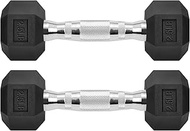 Hex Dumbbells Rubber Coated Cast Iron Hex Black Dumbbell Free Weights for Exercises / 2.5LB Pound