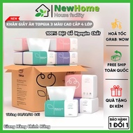 Carton of 30 Packs of TopGia 3-Color Premium Napkin Paper, 4 Thick Layers, Soft, Safe for Skin.