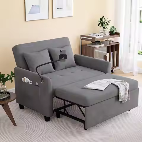 Sleeper Sofa Bed, 3 in 1 Convertible Sleeper Couch Bed Pull Out, Small Loveseat Sofa, Futon Sofa Bed