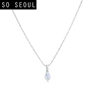 SO SEOUL Ghent Teardrop Aurore Boreale Swarovski® Crystal Pendant Chain Necklace
