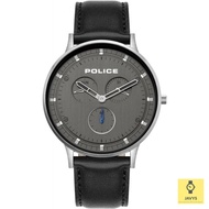 POLICE Timepiece PL15968JS/39 / Men's / BERKELEY / Small-second / Day Date / Leather Strap / Anthracite Black