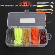 60pcs T-Tel Road Runner Fishing Rod Crank Set Fake Bait Tackle