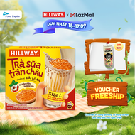 Trà Sữa Trân Châu Hoàng Kim - Hillway - Chuẩn vị Đài Loan size L (hộp 4 gói trà sữa 4 gói trân châu)