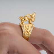 N300 Nhẫn nam kỳ lân đính xoàn mạ 18k cao cấp
