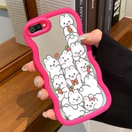 Casing For Realme C2 C2s OPPO A1K Case Casing Rabbit Group White Pattern HP Cesing Macaron Case Mirr