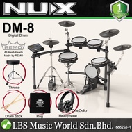 NUX DM-8 5 Piece Professional Digital Electronic Drum Set with Remo Mesh Head (DM8 DM 8)