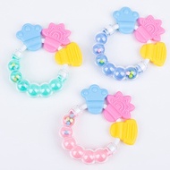 < Baby Toys AJ] Hand-Held Rattle Bell Teether Silicone Ring Bite Happy Toddler Bracelet Molar Chewin