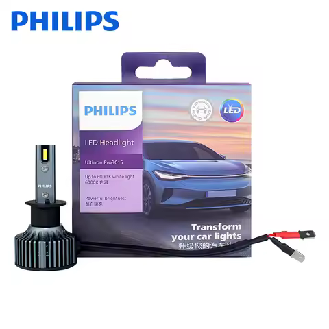Philips LED H1 Ultinon Pro3015 12V/24V 6000K Bright White Auto Headlight LED Lamps, 2x