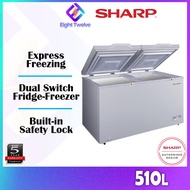 SHARP Chest Freezer | Dual Cooling 2-in-1 | LED Lighting | 110L / 160L / 220L / 310L /510L