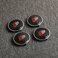 Audi New Model Wheel Hub Cap Carbon Fiber Modification S RS Logo Suitable for A3 A4 LA5 A6 LA7 Q2 Q3