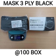 MASKER DISPO 3PLY HITAM 1 BOX ISI 50