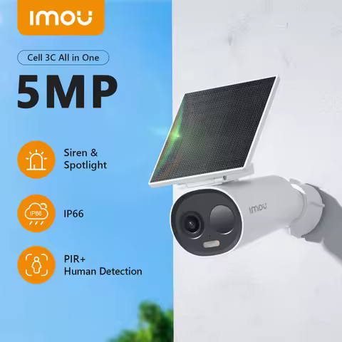 Solar Camera IMOU Cell 3C 5MP All In One Kit with Solar Panel Rechargeable Camera Wi-Fi Outdoor Surv