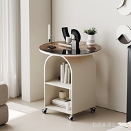 Rolling Side Table9981Living Room Small Table Collection]Sofa Round Bedside Small Coffee Table[Small
