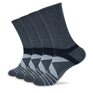 KC-TAHO Men's Compression Athletic Cushioned Crew Socks (4 Pairs) with Arch Support for Running, Cyc