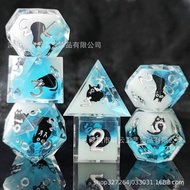 Dice TRPG6Set of Sharp Role-Playing Dice Resin Dice Dungeons and Dragons Polyhedral DND YKBC