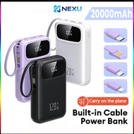 [CCC certification] 20000mAh Mini Power Bank with 4 Cables Digital Display Portable Charger Power Ba
