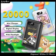 20,000mAh PowerBank Cute Cartoon Tom and Jerry Mini Power Bank Ultra Thin Powerbank External Batteries with Flashlight