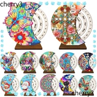 CHERRY Diamond Art Perpetual Calendar Kits, DIY Wooden Diamond Art Calendar,  Handmade  Rotating Dia