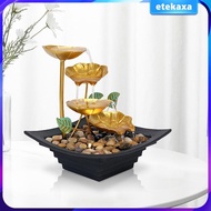 [Etekaxa] Tabletop Water Fountain Meditation Mini Waterfall Small Indoor Waterfall Fountain for Office Bedroom Feng Shui Ornament