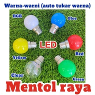 B22 led lampu raya colour bulb mentol pin warna warni