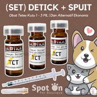 Detick Medicine + Syringe Set Original 3 ML | Detick Lice Medicine 1ml 2ml 3ml | Anti-Flea for Cats 