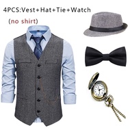 1920S Mens Great Gatsby Accessories Set Roaring 20s 30s Retro Gangster Costume Tie Hat