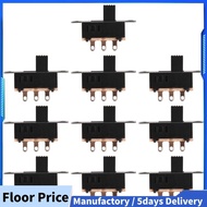 10Pcs High Knob 6 Pin 3 Position DPDT Panel Slide Switch 0.5A 50V DC