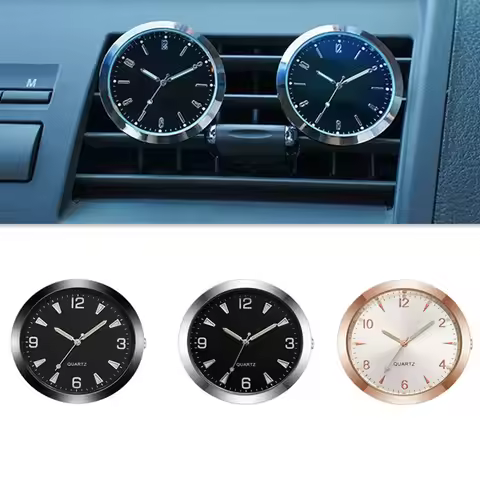 Car Dashboard Stick-On Luminous Digital Clocks Auto Vehicle Air Outlet Mini Watches Motorcycle Bicyc