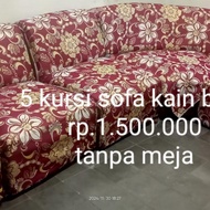 5 sofa kursi tamu bekas kain baru ganti bogor