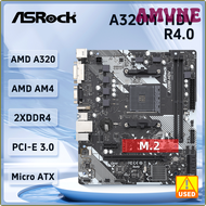 AMVNE เมนบอร์ด A320M A320เมนบอร์ด R4.0 ASROCK A320M HDV AM4 DDR4 32GB M.2 PCI-E 3.0 USB3.1 VGA Micro