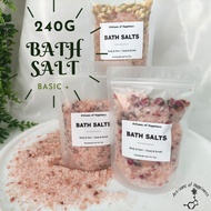 240g Bath Salt Body / Foot Soak / Scrub/ Rendam Kaki | Himalayan Pink Salt | Epsom Salt | Essential Oils gift  (basic +)