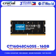 Crucial CT16G48C40S5 DDR5 RAM 16GB 4800MHz CL40 SODIMM Laptop Memory itw
