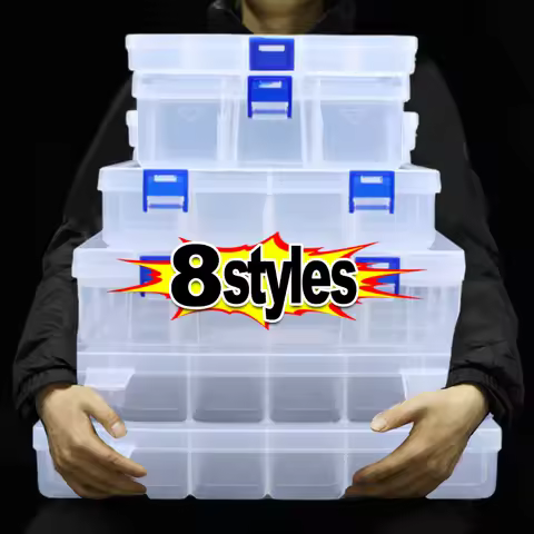 Transparent Jewelry Box Organizer Plastic Storage Case Adjustable Container For Beads Earring Box Je
