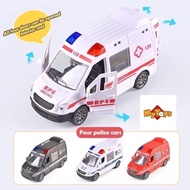 Educational Toys For Kids Urgent Ambulance Police Can Open The Door Inertia Diecast Model Toy Vehicl
