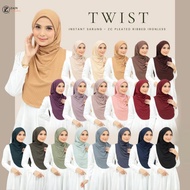 Tudung Sarung Twist Cotton Pleated