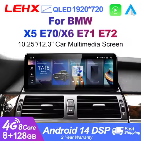 LEHX L6PRO 8Core 4G DSP Android 14 Car Multimedia Wireless CarPlay Android Auto For BMW X5 E70 X6 E7