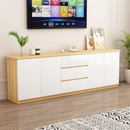 DH TV Cabinet Living Room Solid Wood Panel With Drawers TV Cabinet Console Small Household Large Capacity D41839 DD