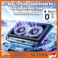 SG D17 Powerful Dual Turbo Fan 3000RPM Laptop Cooler 10 Color RGB Light USB Port Cooler Pad For Lapt