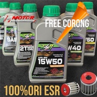 (FREE CORONG) 100% ORIGINAL ESR MOTOR OIL COOLANT 2T 1L 1.2L SEMI FULLY ESRMOTOR RED LEO REDLEO