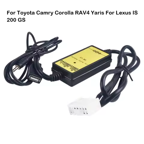 Car CD Adapter MP3 Audio Interface AUX USB CD Changer (5+7)PiN Fits For Toyota Camry Corolla RAV4 Ya