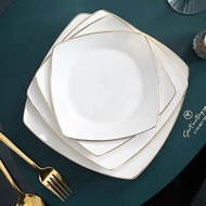 dinner set arcopal dinner set Plat persegi seramik Phnom Penh, piring stik putih tulen persegi kreat